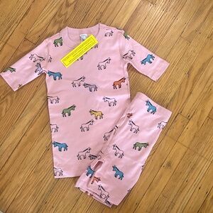 Hanna Andersson Pink Unicorn Print Pajama Set with Multicolor Ponies* ORGANIC